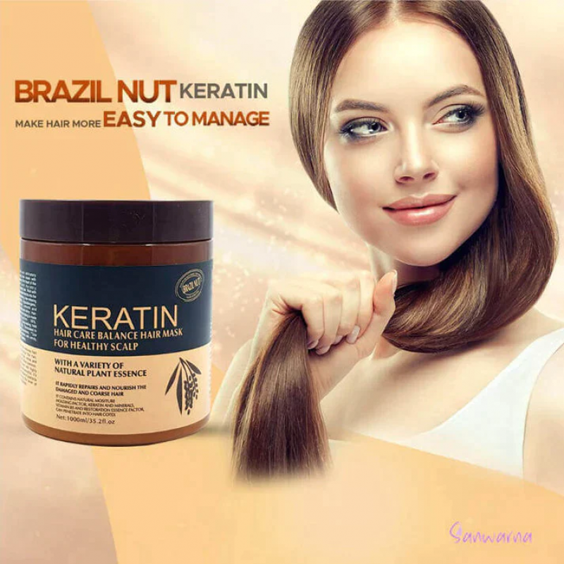 Keratin Hair Mask for deep nourishment and repair, strengthens strands, restores shine, and promotes healthier-looking hair